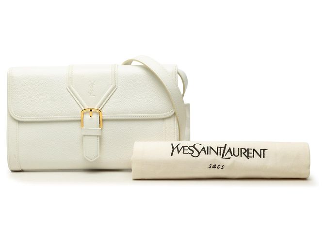 Autre Marque Saint Laurent Borsa crossbody in pelle bianca - vista 7