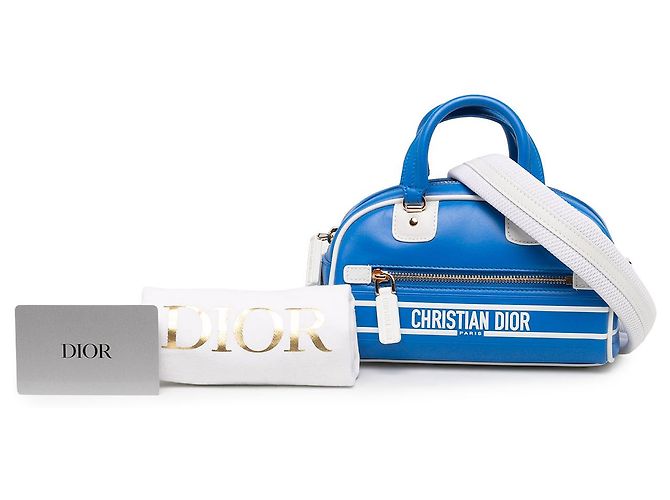 Borsa Bowling Dior Vibe con zip in pelle Micro blu Dior - vista 6