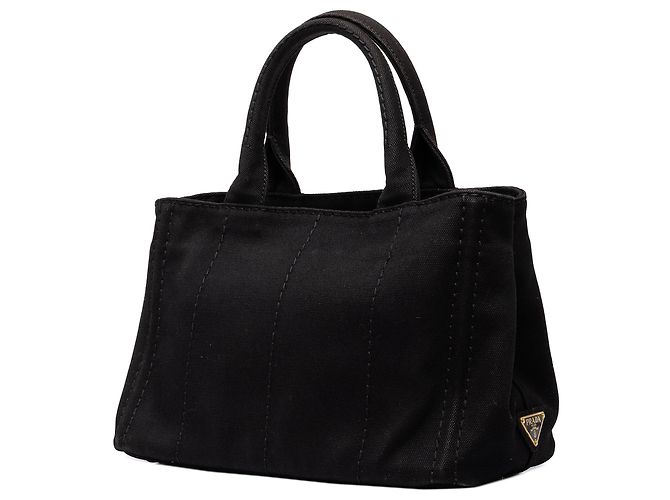 Prada Tote Small Canvas Canapa Logo Preta - vista 2