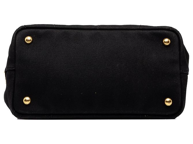 Prada Tote Small Canvas Canapa Logo Preta - vista 3