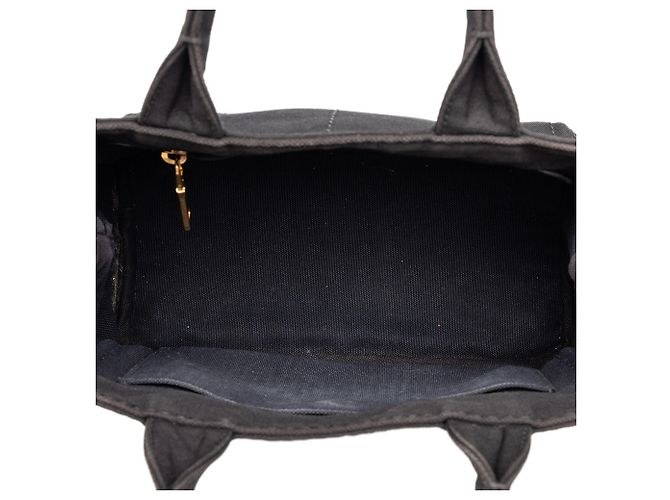 Prada Tote Small Canvas Canapa Logo Preta - vista 4