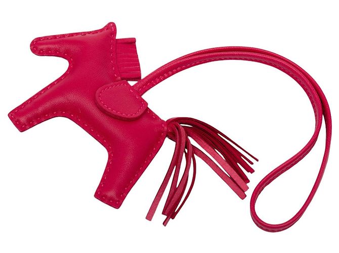 Hermès Charm per borsa GriGri Rodeo in pelle di agnello Milo rosa PM - vista 3