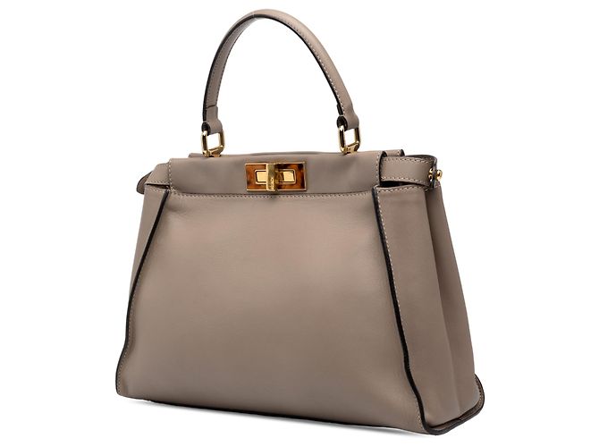 Fendi Peekaboo Iconic Satchel aus Leder in Braun, Medium - Ansicht 2
