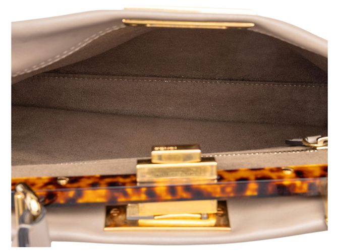 Fendi Peekaboo Iconic Satchel aus Leder in Braun, Medium - Ansicht 4