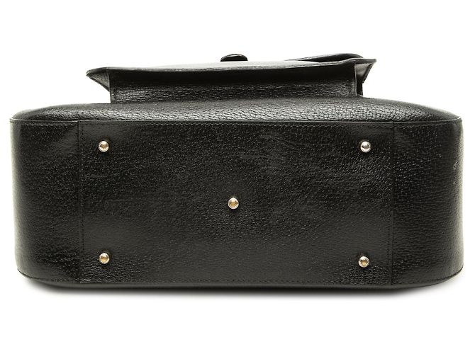 Borsa Gucci Medium in pelle di maiale nera con anello in metallo - vista 3