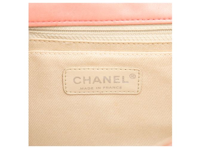 Chanel Espadrille Chain Flap em algodão acolchoado rosa e juta - vista 5