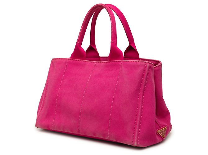Prada Pink Canvas Canapa Logo Tote - view 2