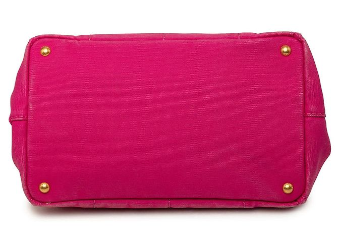 Prada Pink Canvas Canapa Logo Tote - view 3