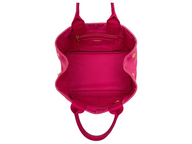 Prada Pink Canvas Canapa Logo Tote - view 4