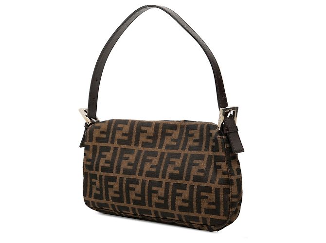 Fendi Baguette Tasche aus braunem Zucca Canvas - Ansicht 2