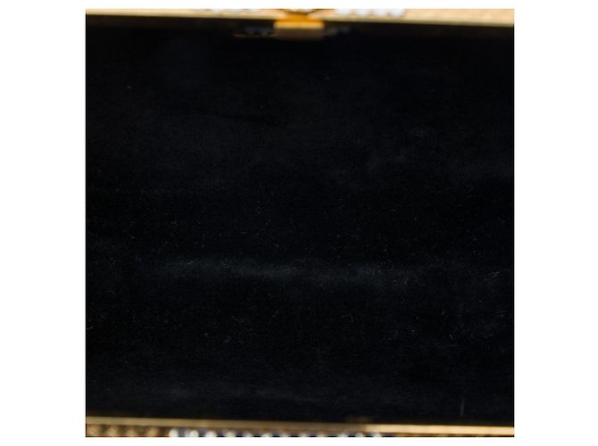 Clutch Minaudière Gucci in ottone dorato con catena - vista 4