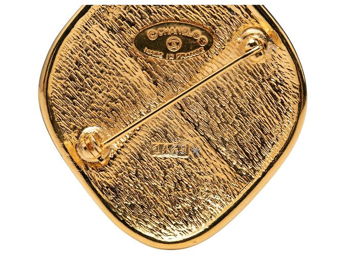 Spilla Chanel Gold placcata in oro trapuntata rhombus - vista 4