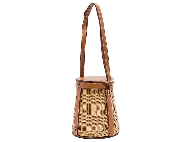 Borsa Picnic Hermès in Vimini Beige e Pelle Barenia - vista 2