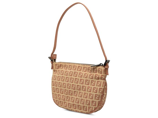 Borsa Hobo Fendi Beige Zucchino Canvas - vista 2