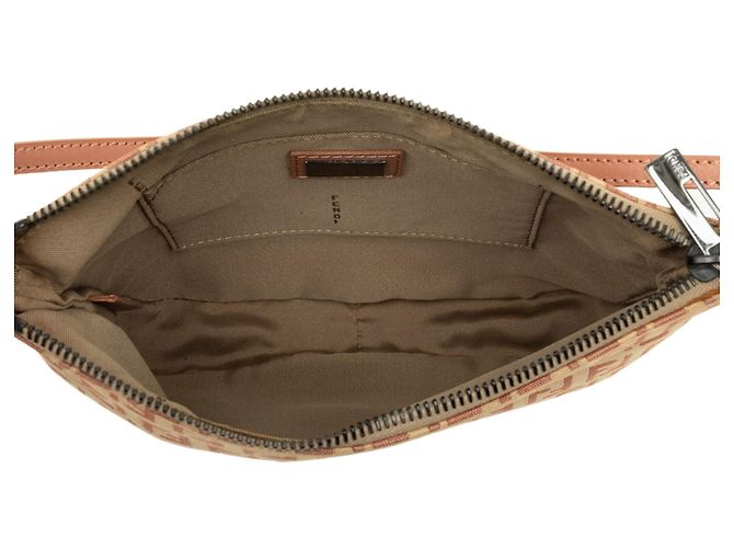 Borsa Hobo Fendi Beige Zucchino Canvas - vista 4