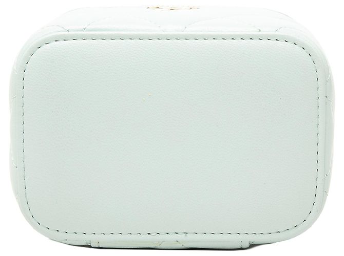 Chanel Blue Mini CC Quilted Lambskin Top Handle Vanity Case With Chain - vista 3