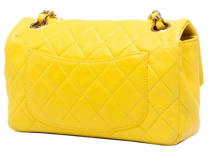 Chanel Yellow Mini Rectangular Classic Lambskin Single Flap - Ansicht 2