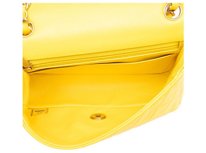Chanel Yellow Mini Rectangular Classic Lambskin Single Flap - Ansicht 4