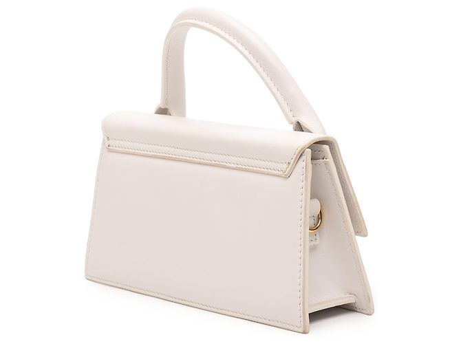 Jacquemus Le Chiquito Long in pelle di vitello liscia bianca - vista 2