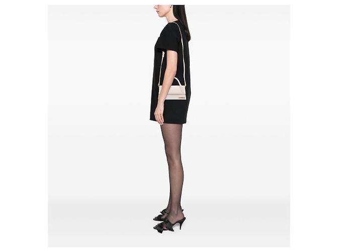 Jacquemus Le Chiquito Long in pelle di vitello liscia bianca - vista 6