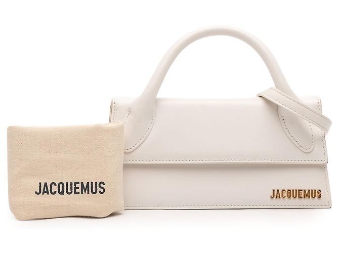 Jacquemus Le Chiquito Long in pelle di vitello liscia bianca - vista 7