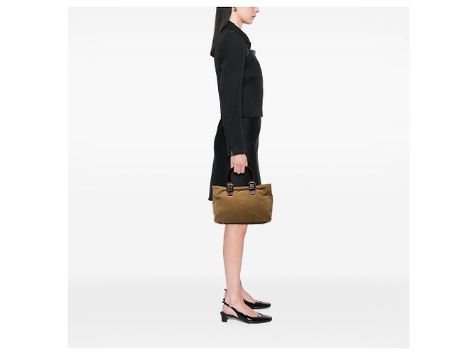 Borsa a mano Fendi in velluto a coste marrone - vista 6