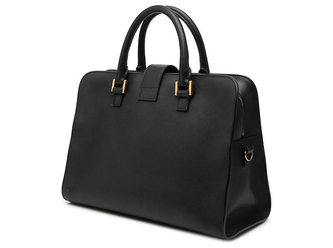 Autre Marque Borsa Cabas Satchel piccola in pelle monogramma nera Saint Laurent - vista 2