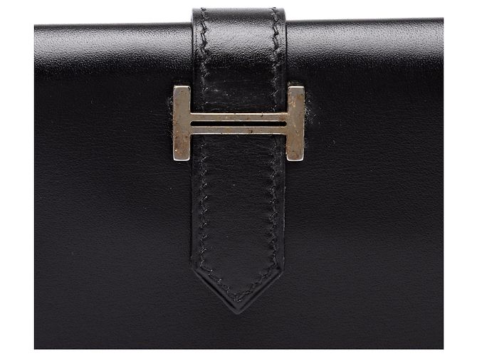 Béarn Cartera Hermès Bearn de piel Box Calf negra - vista 6