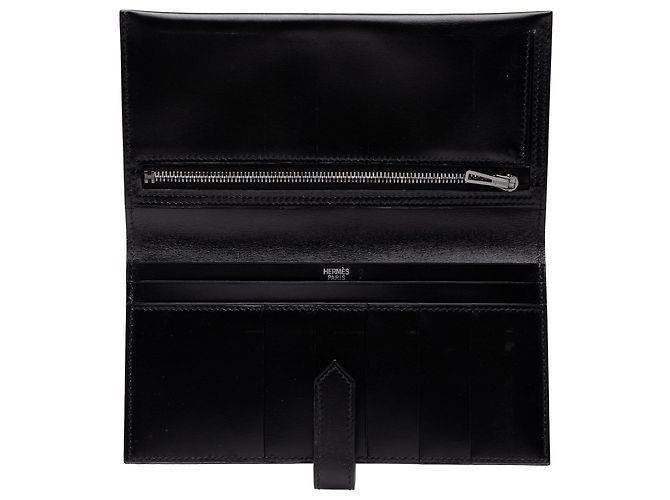 Béarn Cartera Hermès Bearn de piel Box Calf negra - vista 8