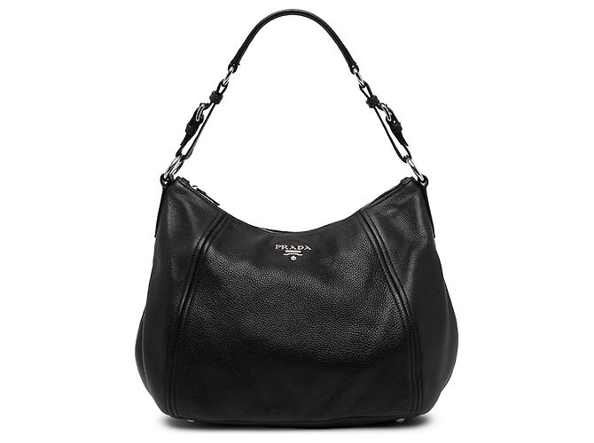 Borsa a tracolla Prada in Vitello Phenix nero - vista 2