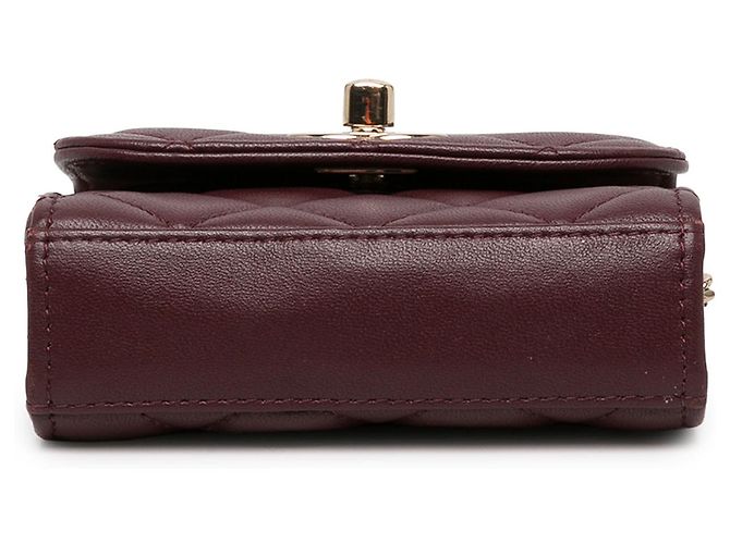 Clutch Chanel Red Mini Quilted Lambskin Trendy CC con catena - vista 3