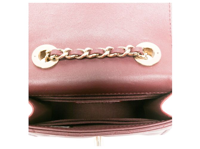 Clutch Chanel Red Mini Quilted Lambskin Trendy CC con catena - vista 4