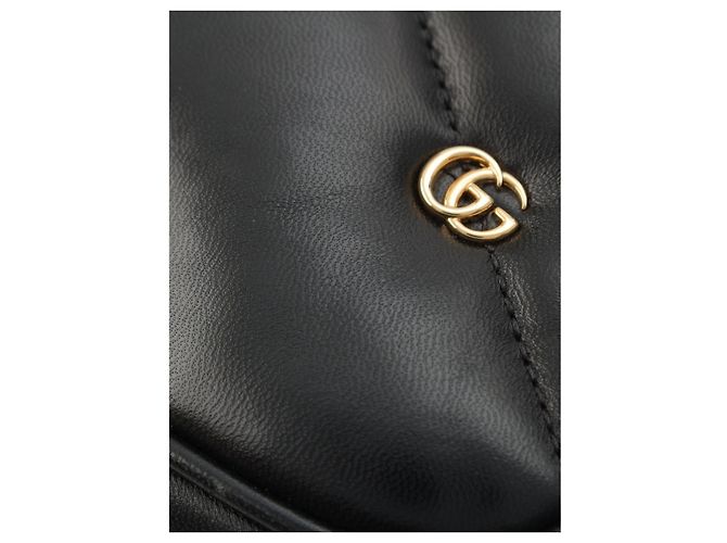 Borsa a tracolla Gucci Black Medium GG Marmont in pelle matelassé con borchie GG - vista 12