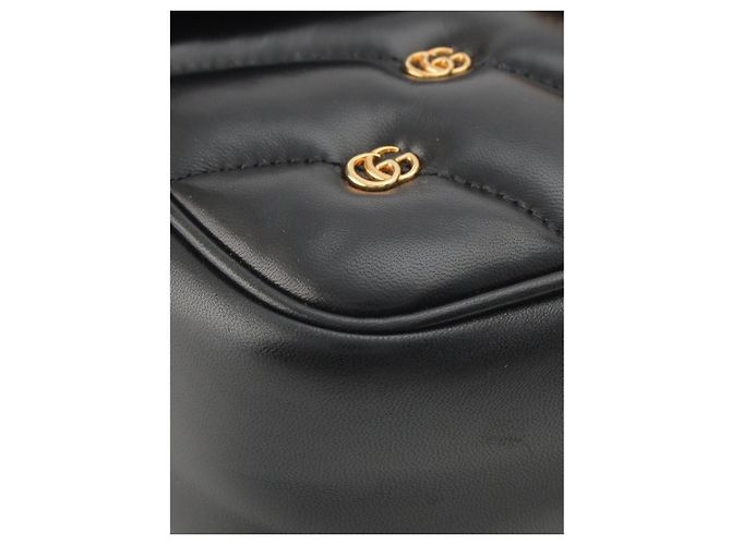 Borsa a tracolla Gucci Black Medium GG Marmont in pelle matelassé con borchie GG - vista 15