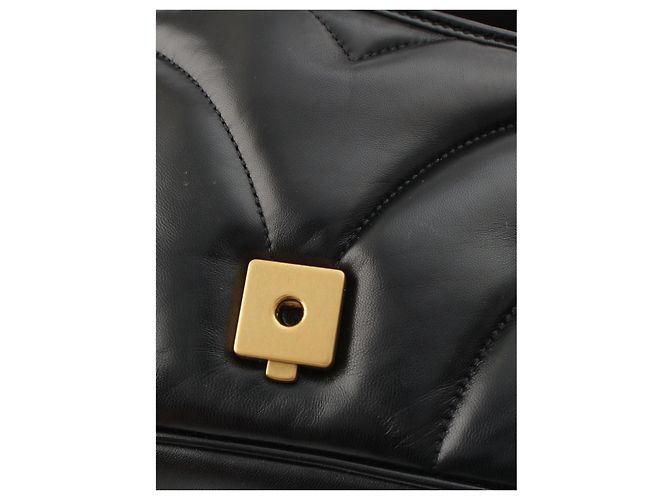 Borsa a tracolla Gucci Black Medium GG Marmont in pelle matelassé con borchie GG - vista 9