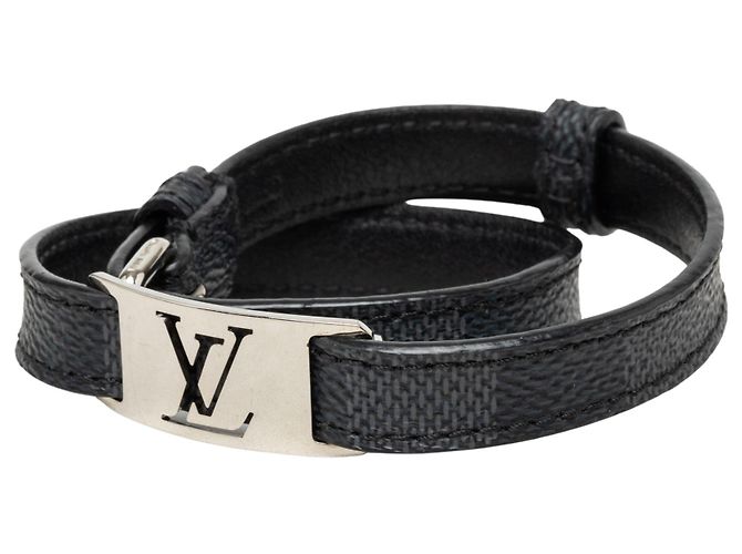Bracciale Louis Vuitton Black Damier Graphite Sign It - vista 2