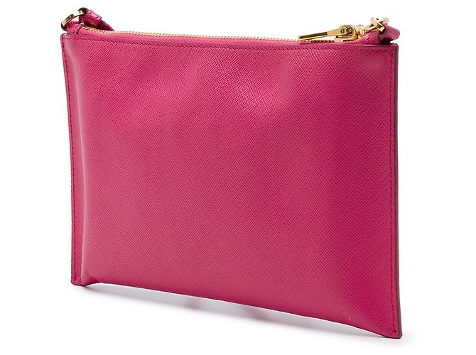 Borsa a tracolla Prada in Saffiano rosa - vista 2