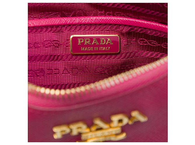 Borsa a tracolla Prada in Saffiano rosa - vista 5