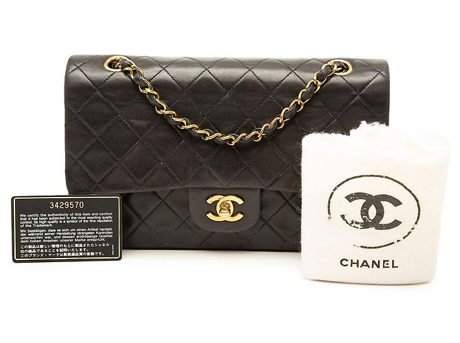 Chanel Black Medium Classic Lambskin Double Flap - vista 7