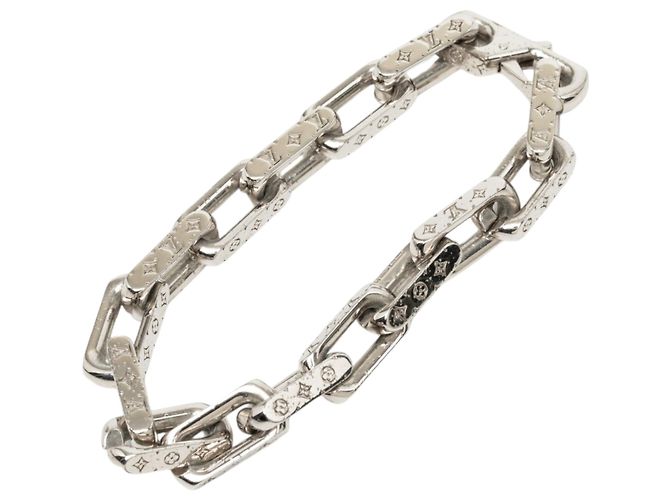 Bracciale a catena Monogram Louis Vuitton in acciaio inossidabile argento L - vista 4