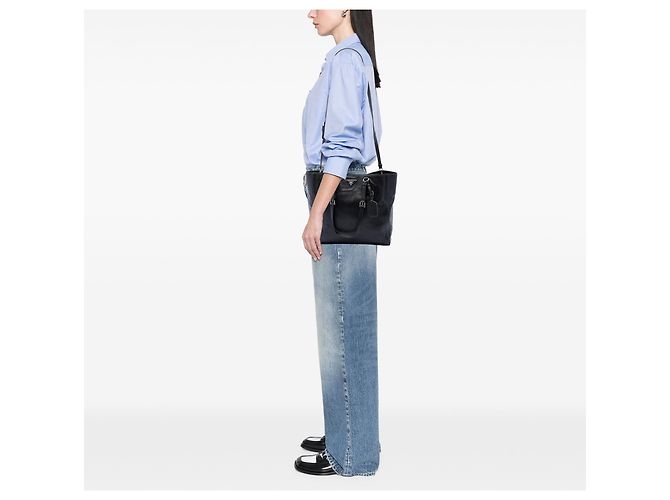 Tote Convertible Prada em couro de bezerro macio preto com fivela - vista 6