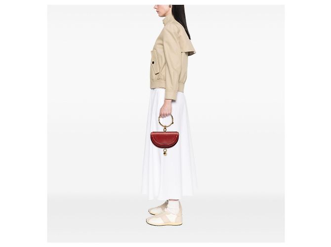 Borsa Nile Mini Chloé in pelle di vitello rossa - vista 6