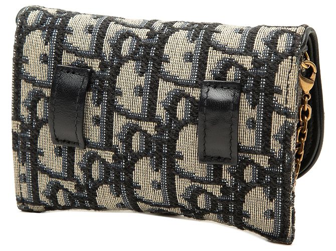 Pouch a catena Dior Blue Nano Oblique Canvas Saddle - vista 2