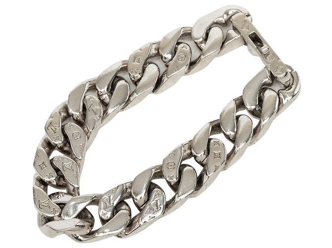 Bracciale a catena Monogram in ottone argentato Louis Vuitton - vista 4