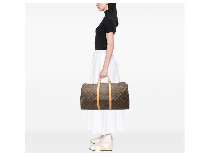 Louis Vuitton Brown Monogram Keepall 55 - vista 6