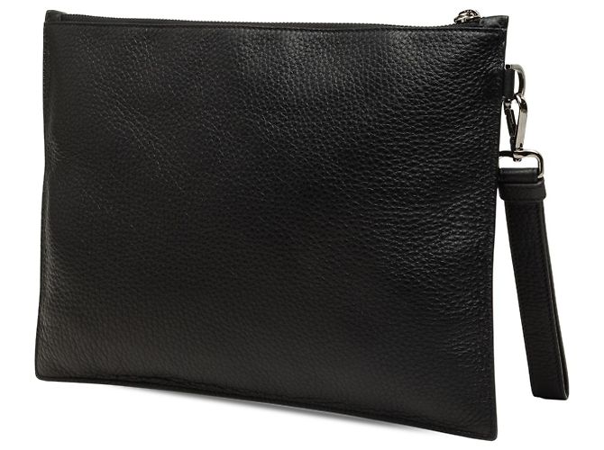 Pochette da polso Versace in pelle embossed nera Medusa - vista 2