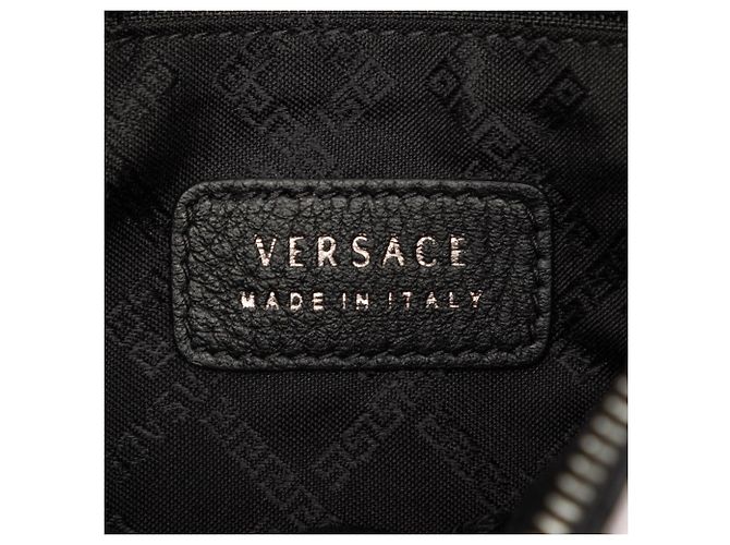 Pochette da polso Versace in pelle embossed nera Medusa - vista 5