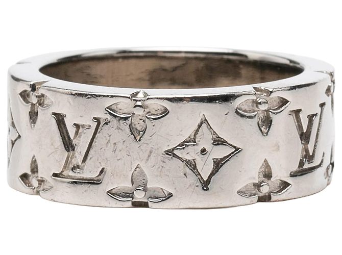 Anello Louis Vuitton Silver Brass LV Mosaic Ring M - vista 2