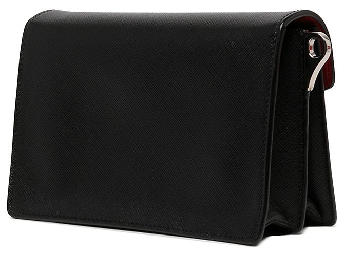 Prada Black Saffiano Lux Sound Lock Crossbody - vista 2