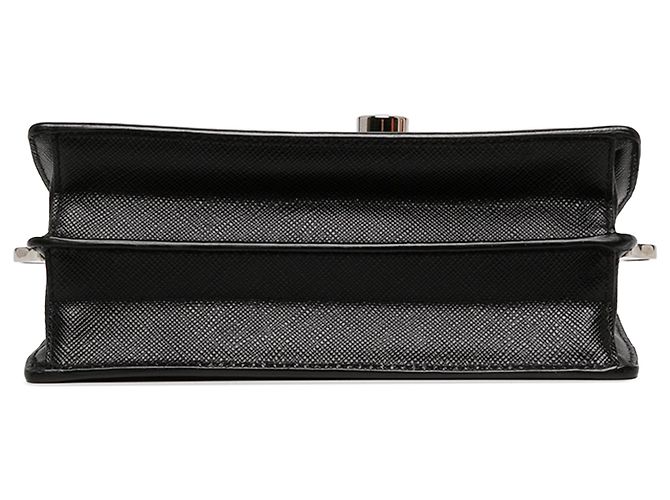 Prada Black Saffiano Lux Sound Lock Crossbody - vista 3